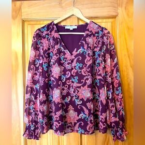 Colorful paisley Loft blouse